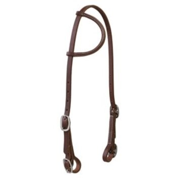 Weaver Leather Working Cowboy 5/8" Sliding Ear Headstall with Stainless steel Buckle Bit Ends