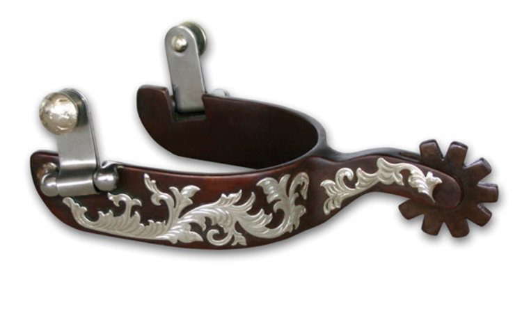 Professional's Choice Bob Avila Antique Brown Ladies Floral Spurs