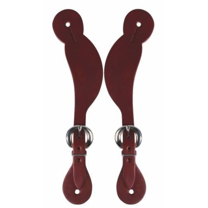 Black Hoof Saddlery Border Tooled Leather Spur Straps - Western Equestrian Accessories