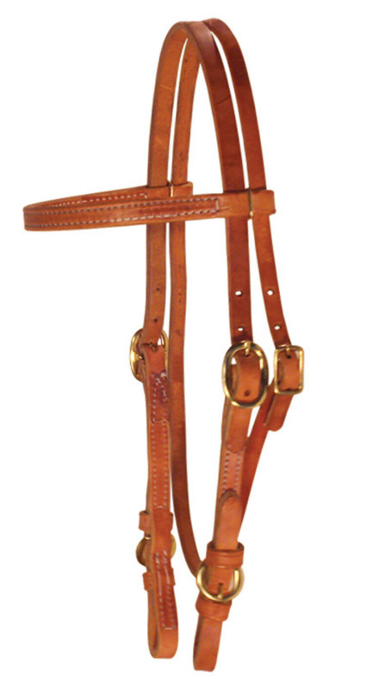 Berlin Custom Leather Straight Brow Buckle Headstall
