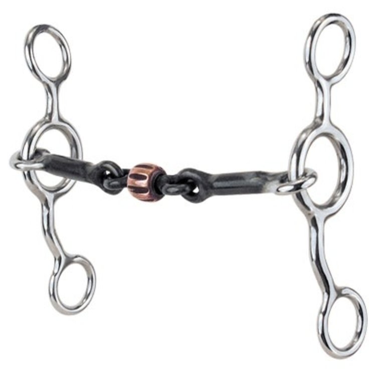 Reinsman Junior Cow Horse - 3/8" Smooth  Sweet Iron Dog Bone Snaffle