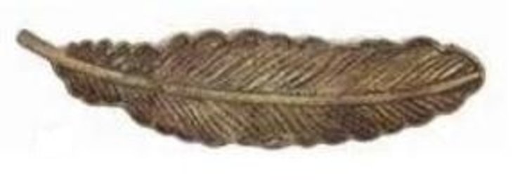 4 3/4" Long Pewter Feather Handle