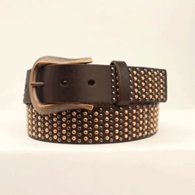 Ladies Nailhead Leather Belt