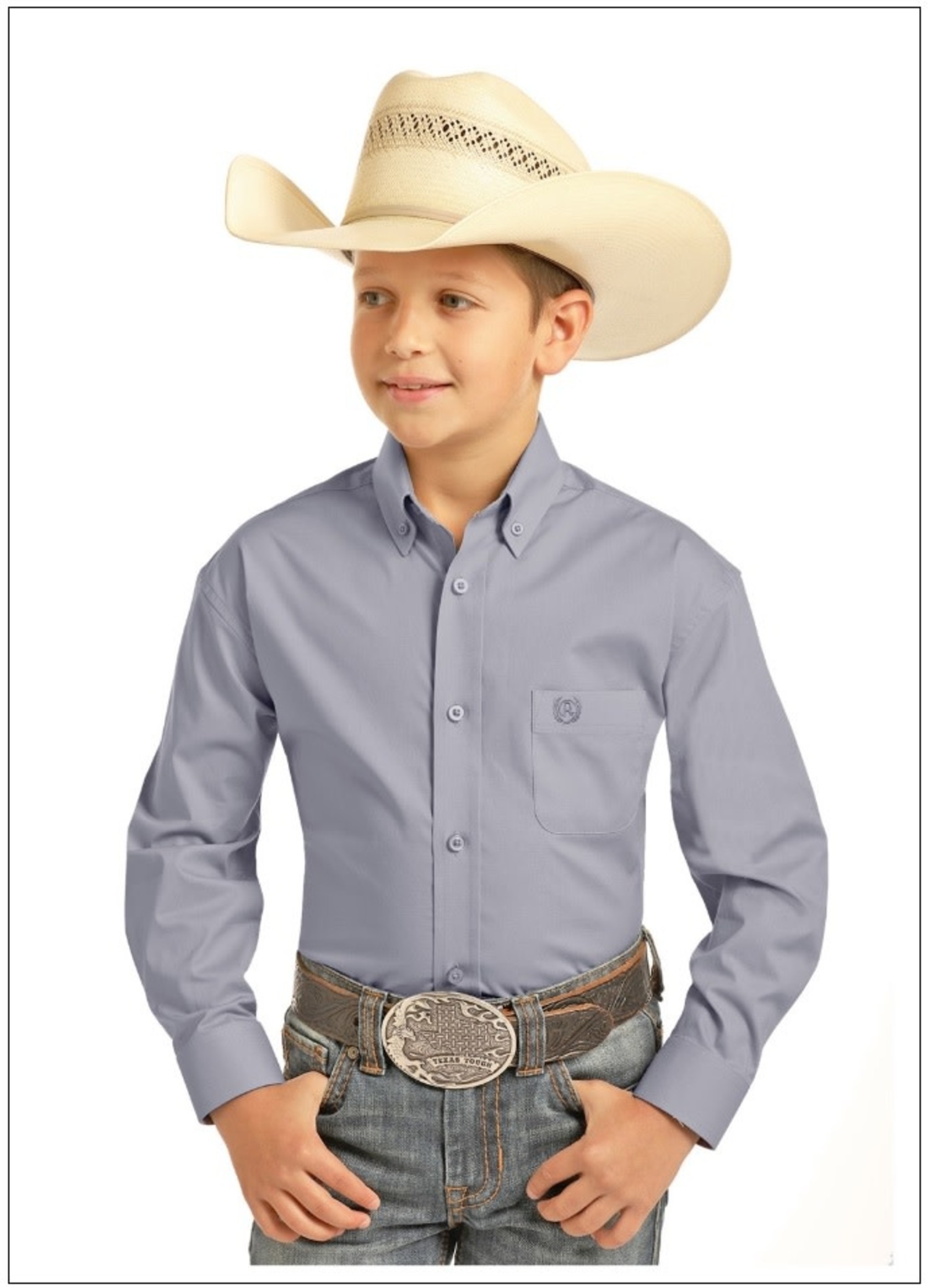 Panhandle Western Wear Boys Solid Grey 