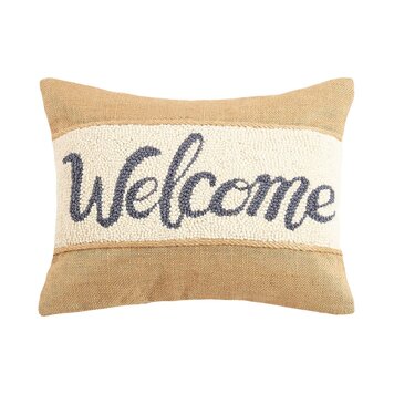 Welcome Burlap Hook Pillow