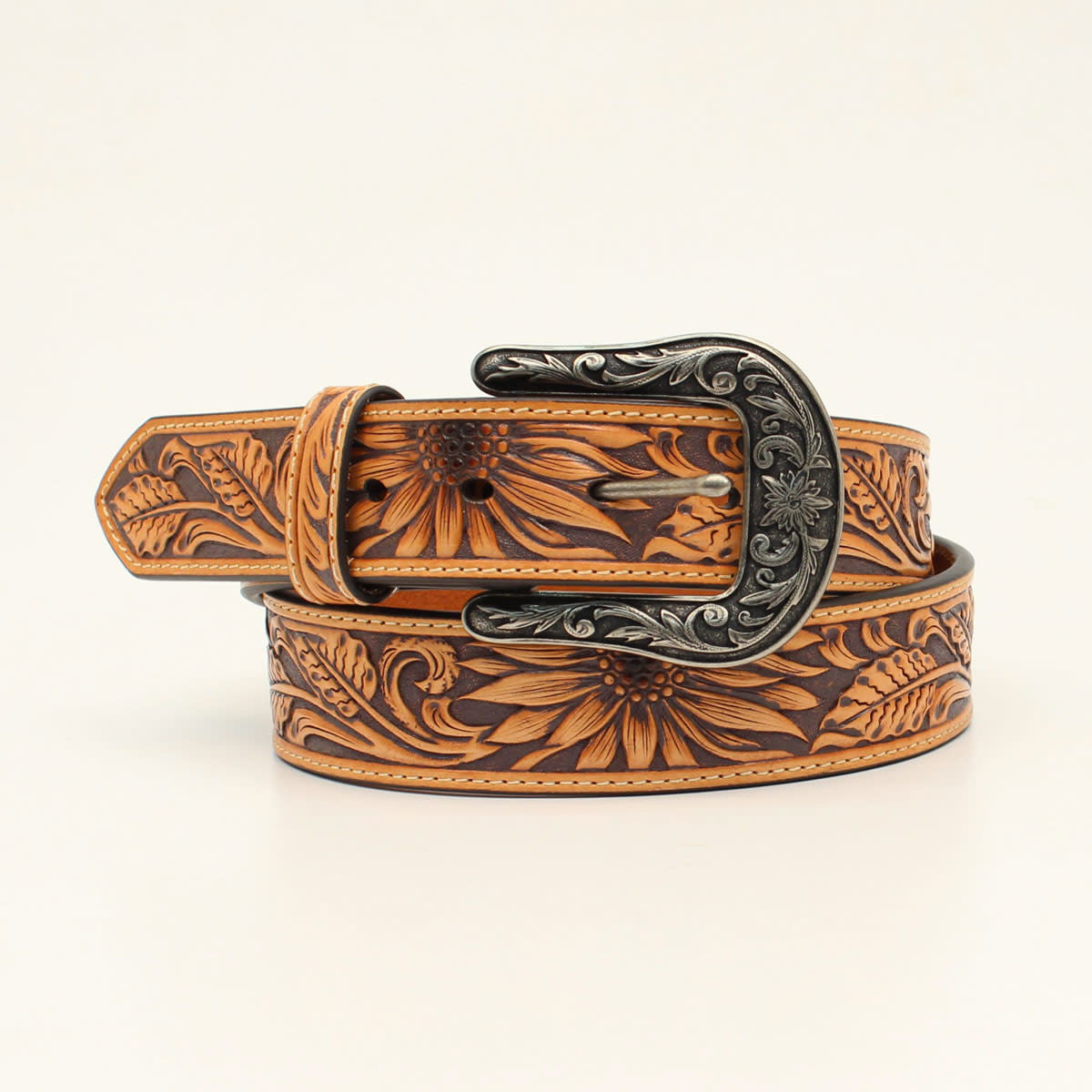 Ladies Sunflower Embossed Belt - Frontier Western Shop