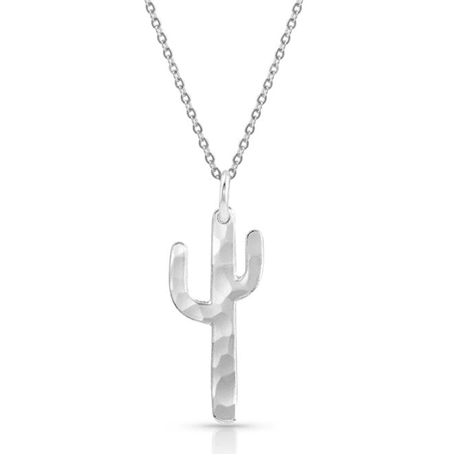 Hammered Silver Cactus Necklace