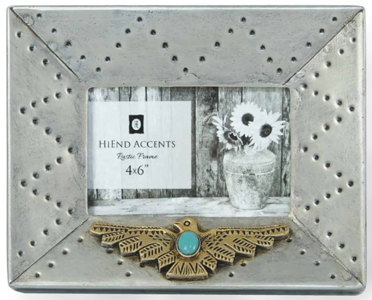 HiEnd Accents Silver Picture Frame with Thunderbird 4x6