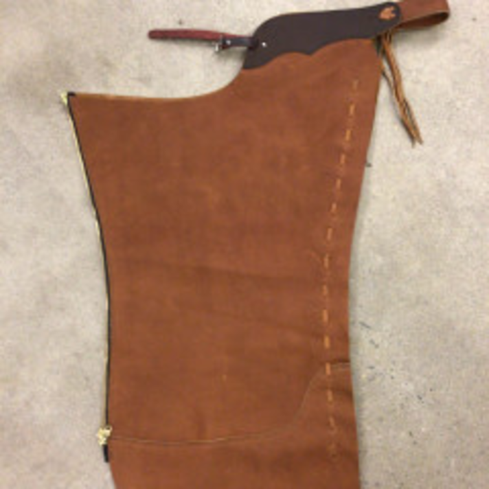 Chaps En Cuir B Bar B – Style Western Authentique, Finition Franges, Vert/marron (occasion)