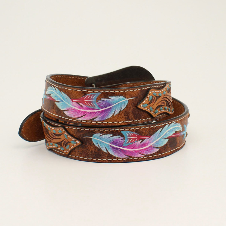 3D Belt Painted Feather & Arrow Belt