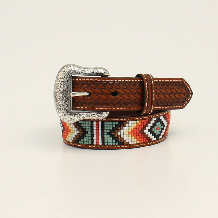 Nocona Basket Weave Diamond Bead Belt