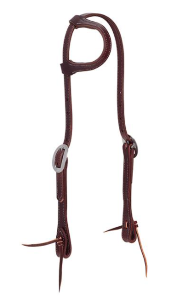 Weaver Leather Synergy 5/8" Burgundy Latigo Sliding Ear Headstall