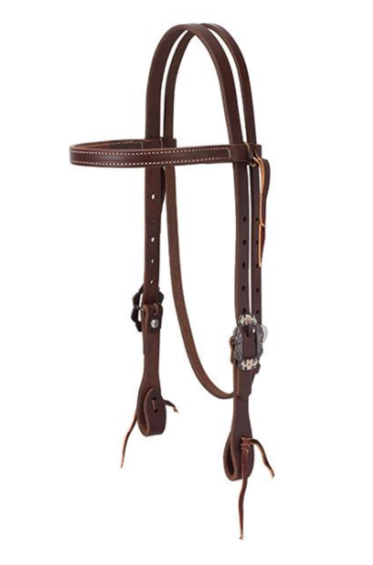 Weaver Leather Buffed Brown Floral 3/4" Straight Browband