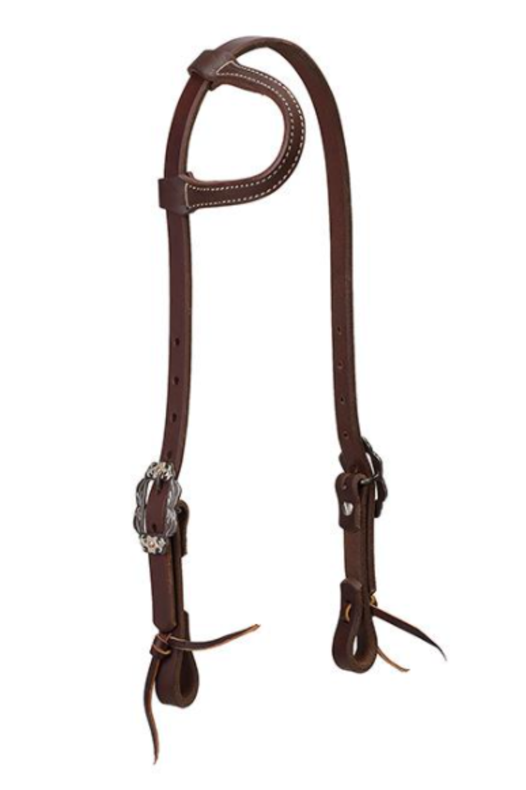 Weaver Leather Buffed Brown Floral 3/4" Sliding Ear