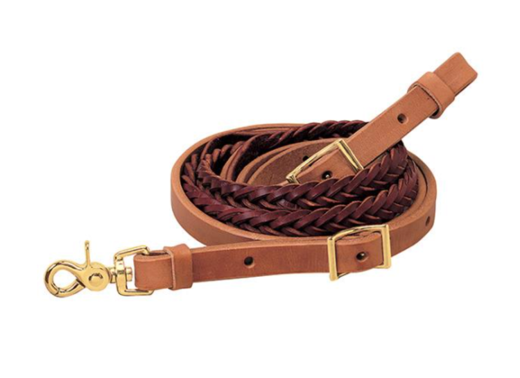 Weaver Leather Russet/Burgundy 5-Plait Roper Rein 3/4"