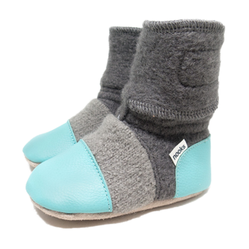 Nooks Design Felted Wool Booties | Lagoon