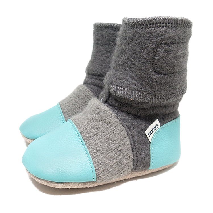 Nooks Design Felted Wool Booties | Lagoon
