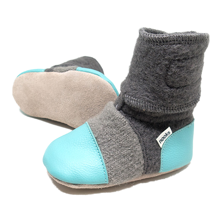 Nooks Design Felted Wool Booties | Lagoon