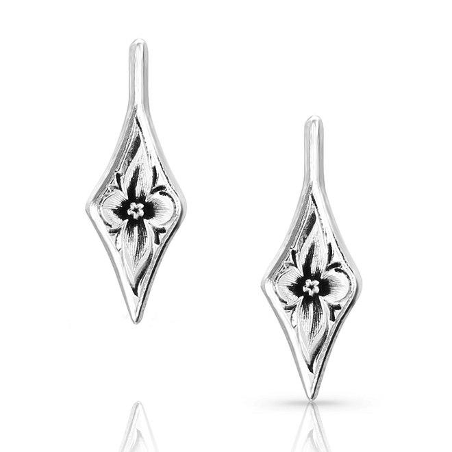 Antiqued Wildflower Diamond Earrings