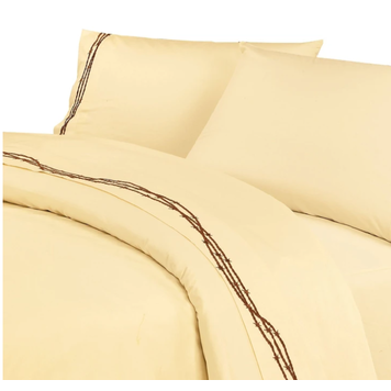 HiEnd Accents Embroidered Barbwire Sheet Set