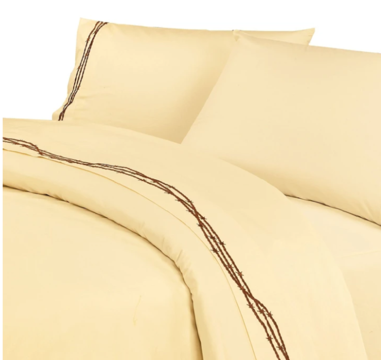 HiEnd Accents Embroidered Barbwire Sheet Set