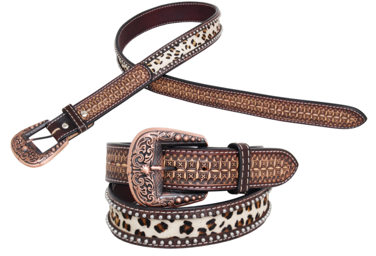 Rafter T Ranch Co Leopard Print Hair On Belt