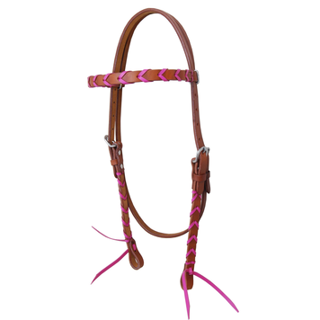 Weaver Leather Light Oil Navajo Pony Browband Headstall – Western