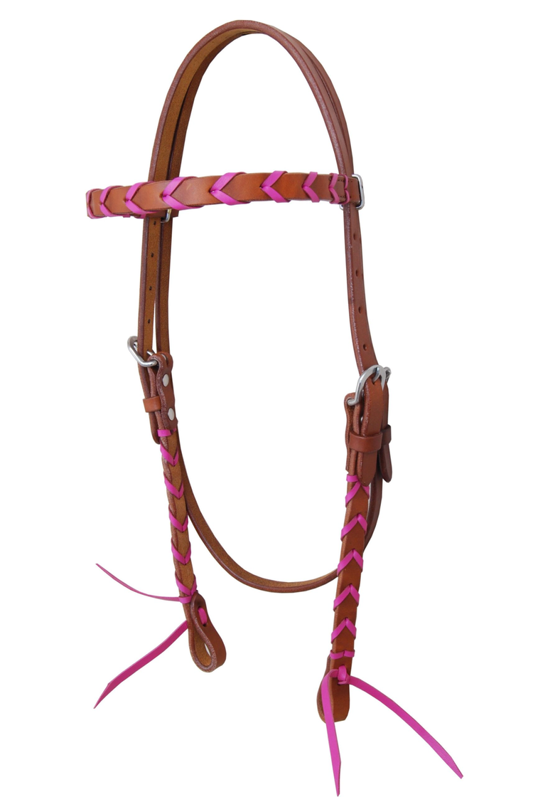 Rafter T Ranch Co Leather Plait Browband Headstall