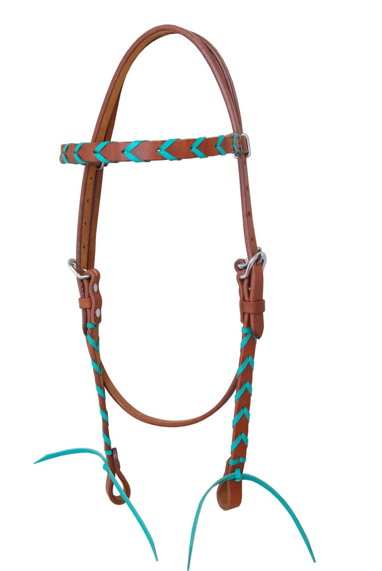 Rafter T Ranch Co Leather Plait Browband Headstall
