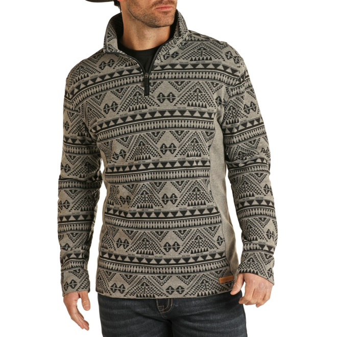 aztec half zip pullover