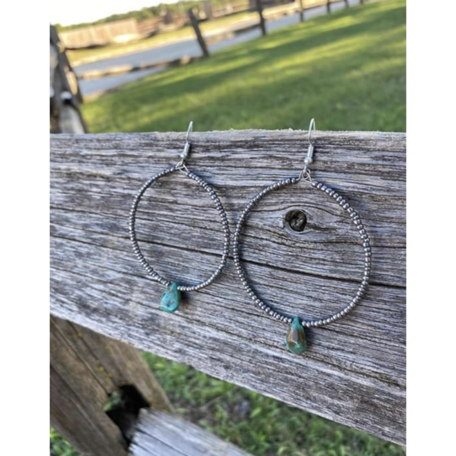 Authentic Turquoise Tear Drop Hoops