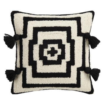 Hypnotic Black Tassels Hook Pillow