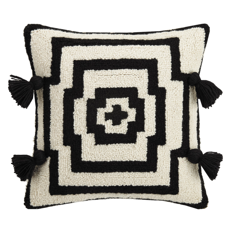 Hypnotic Black Tassels Hook Pillow