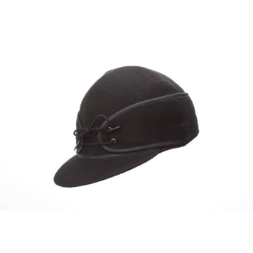Crown Cap Wool Blend Railroad Hat Black