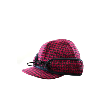 Crown Cap Wool Blend Railroad Hat Pink Charcoal