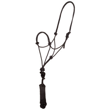 Mustang Mountain Rope Halter & Lead Black/White