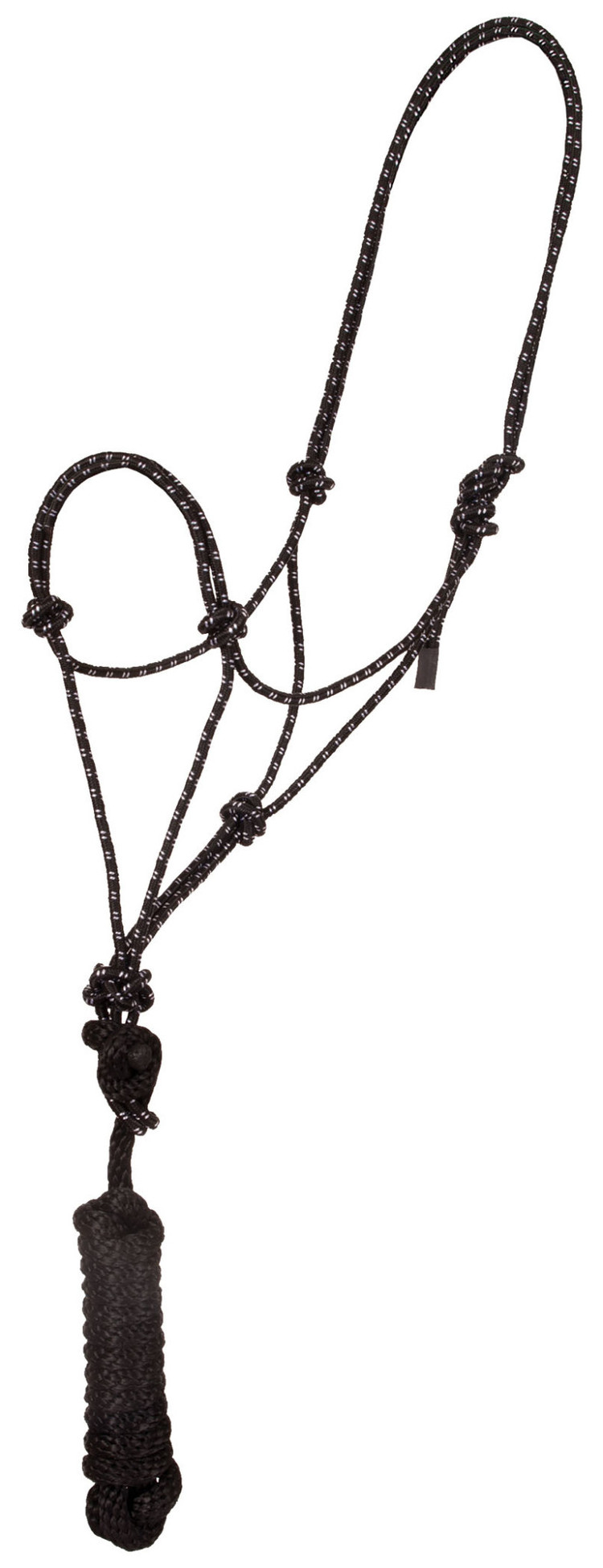 Mustang Mountain Rope Halter & Lead Black/White