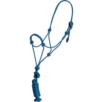 Mustang Mountain Rope Halter & Lead Blue/White