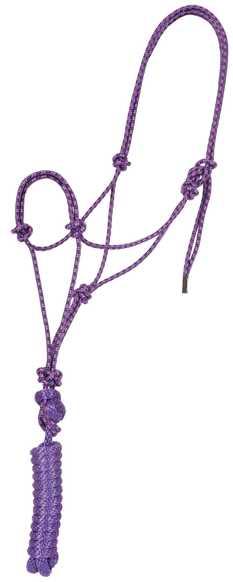 Mustang Mountain Rope Halter & Lead Purple/Black/Pink