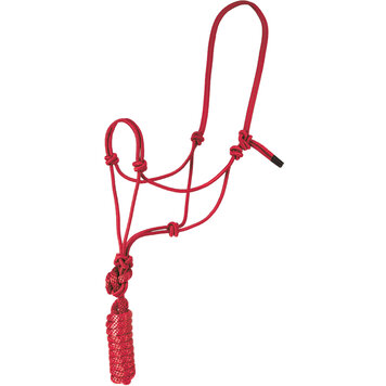 Mustang Mountain Rope Halter & Lead Red