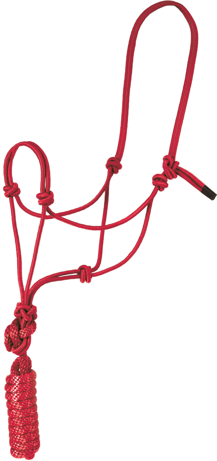 Mustang Mountain Rope Halter & Lead Red