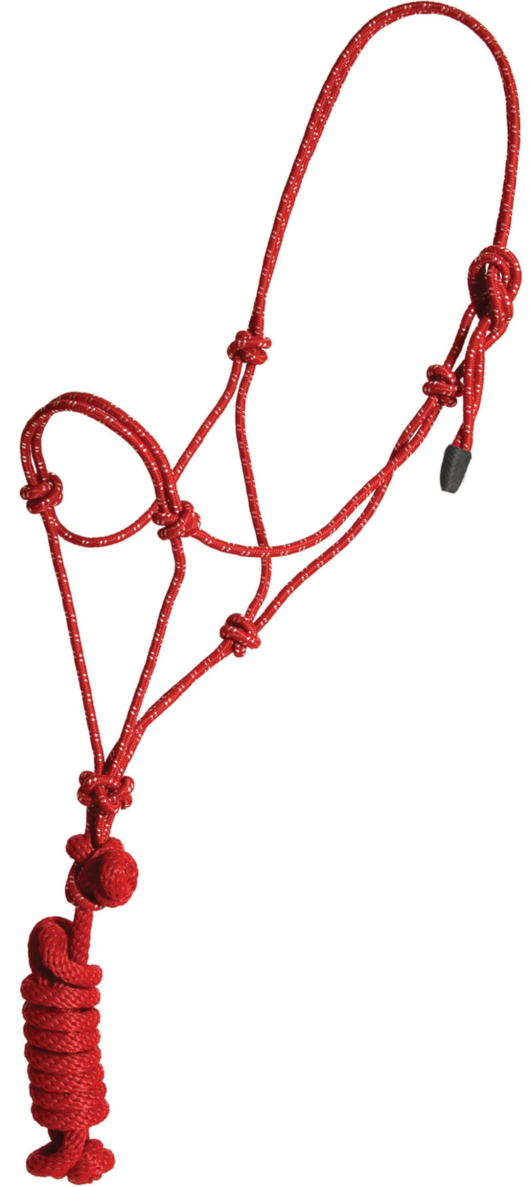 Mustang Mountain Rope Halter & Lead Red/White