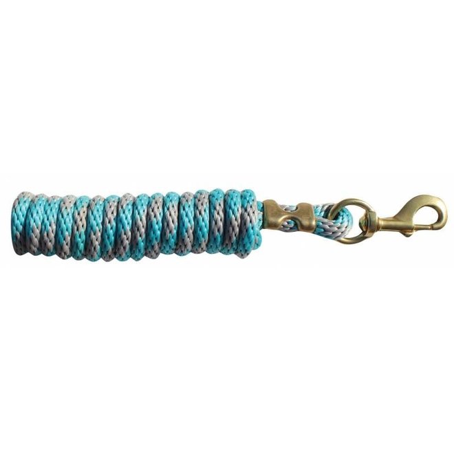 10' Poly Lead Rope Charcoal/Turquoise