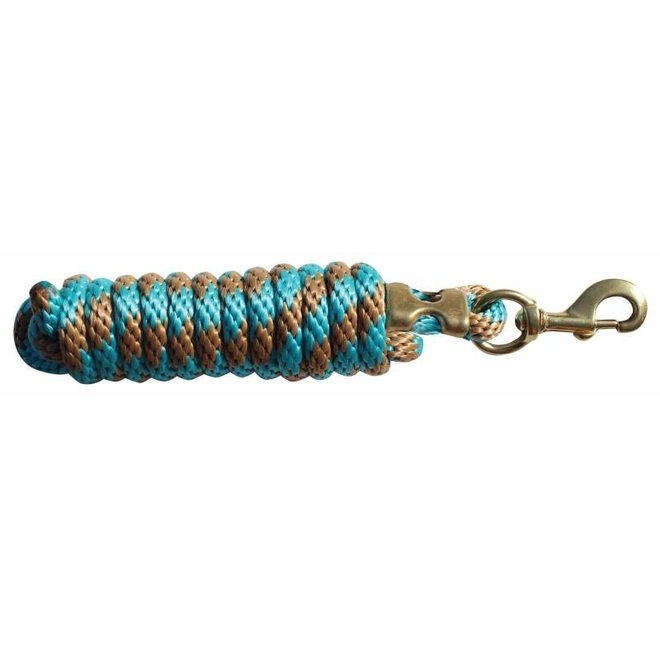 10' Poly Lead Rope Tan/Turquoise