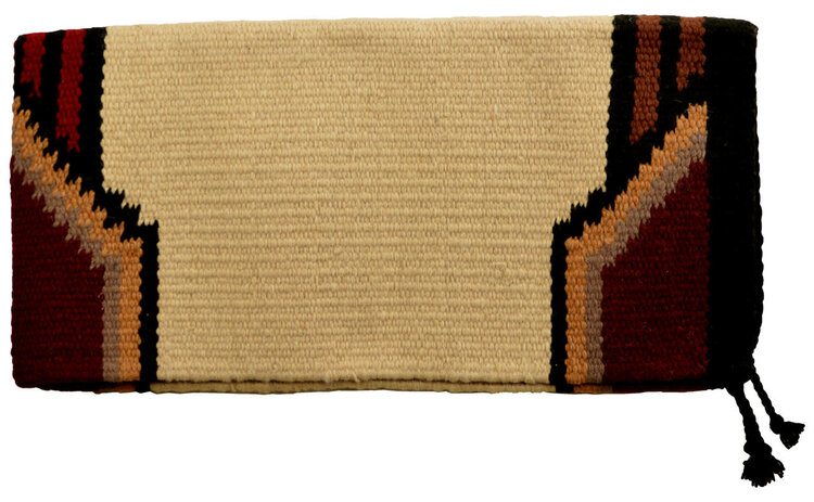 El Paso Saddleblanket Extra Heavy 32"x64" Saddle Blanket Beige/Burgundy