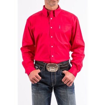 Cinch Mens Solid Pink Modern Fit Shirt