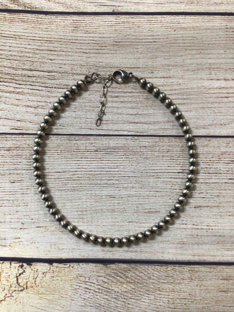 Sunwest Silver 6mm Oxy Bead Necklace 14"