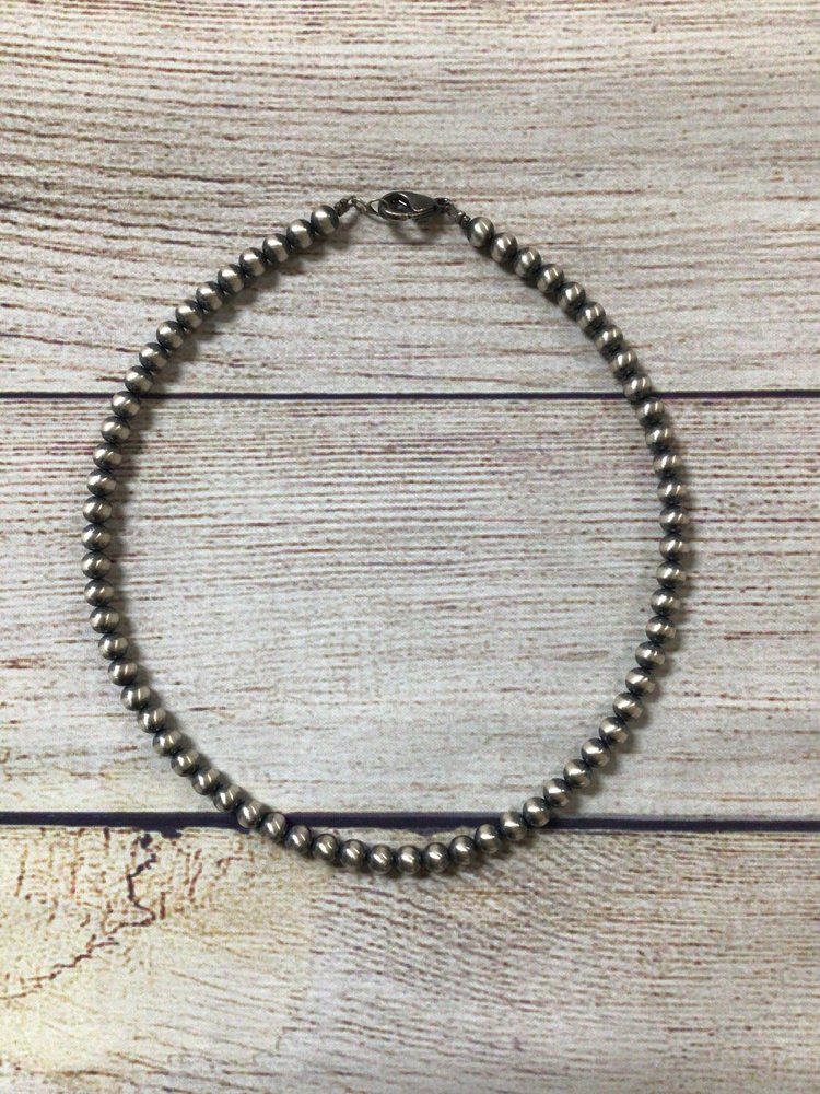 Sunwest Silver 6mm Oxy Bead Necklace 16"