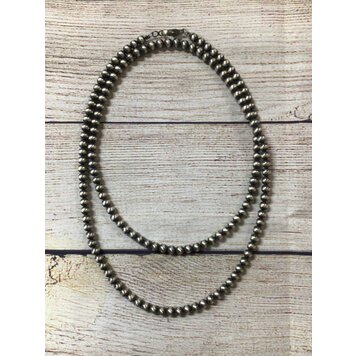 Sunwest Silver 6mm Oxy Bead Necklace 36"