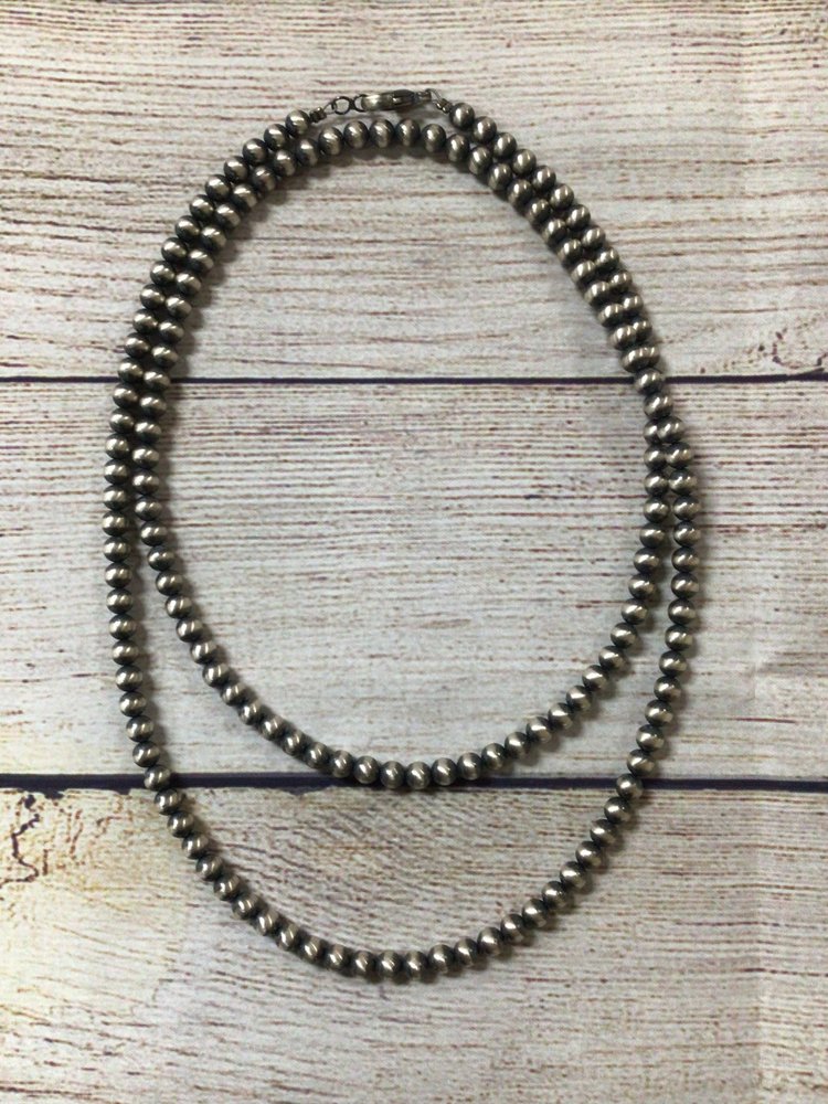 Sunwest Silver 6mm Oxy Bead Necklace 36"